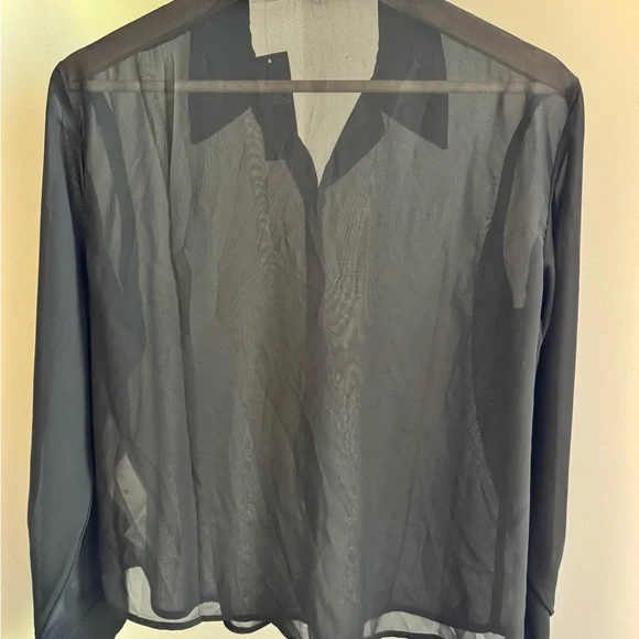 Abercrombie & Fitch Black Sheer Blouse - Picture 3 of 3